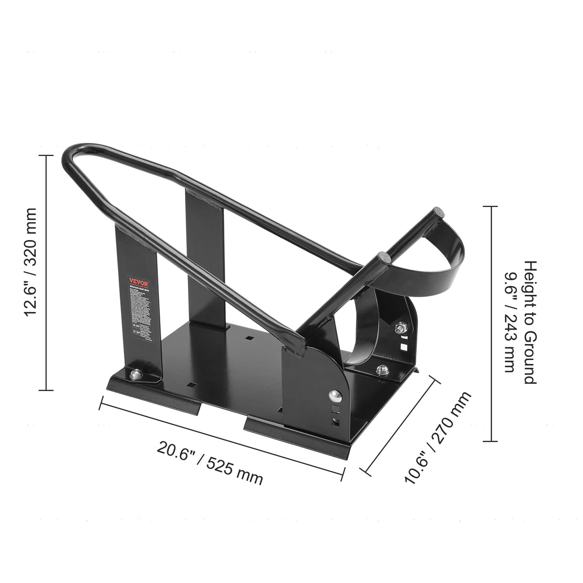 SucceBuy Motorcycle Wheel Chock Upright 1800lbs Heavy-duty Steel Motorcycle Front Wheel Stand with Adjustable Hole For Motorbike Amocart