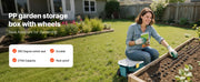 Load image into Gallery viewer, Amocart Garden Scooter with Seat 2in1 Rolling Garden Cart w/ Storage Bin Supports up to 227lbs Outdoor Wagon w/ Handle for Yard
