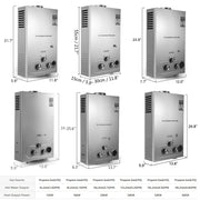 Load image into Gallery viewer, Portable LPG Water Heater Wall-Mounted LPG Gas Water Heater 6L/8L/10L/12L/16L/18L, with Optional Liters Shower Kit Included, CE Safety Multi Protection, for Camping Outdoor Bathroom
