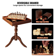 Charger l'image dans la visionneuse de galerie, Amocart 18 Inch 3-IN-1 Chess Checkers Backgammon Table Set Premium Wooden Chess Table Deluxe Combo Game Table Furniture Set

