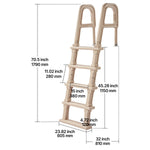 SucceBuy Swimming Pool Ladder Double Handrails Stairs with Non-slip Heavy Duty Steps for 48-54 In Inground & Above-ground Pools