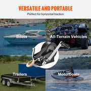 Load image into Gallery viewer, SucceBuy Hand Winch Boat Trailer Winch Heavy Duty Rope Crank Polyester Strap &amp; Two-Way Ratchet Manual Operated Hand Crank Winch
