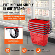 Bild in Galerie-Viewer laden, SucceBuy 6PCS Shopping Baskets 39L Rolling Shopping Carts with Handles &amp; Wheels Portable  for Supermarkets Retail Stores Grocery
