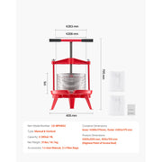 Load image into Gallery viewer, SucceBuy 4.75 Gal/18L Fruit Wine Press Solid Wood Basket w/ 8 Blocks Heavy Duty Manual Juice Maker with Handle for Kitchen Home - AMOCART
