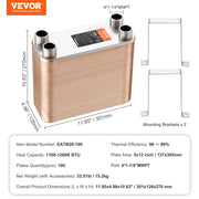 Load image into Gallery viewer, Amocart Heat Exchanger 5"x 12" 80 Plates Brazed Plate Stainless Steel For Floor Heating Water Heating Snow Melting Beer Cooling
