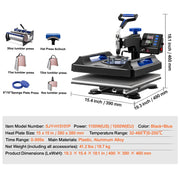 Load image into Gallery viewer, Amocart Heat Press Machine Heat Transfer Machine 30oz Tumbler Press 360° Swing Away Digital T-Shirt Pressing Coating
