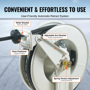 Load image into Gallery viewer, SucceBuy 33/50/66ft Fuel Hose Reel Extra Long Retractable Spring Driven Auto Swivel Rewind for Auto Repair Heavy Industries - AMOCART
