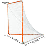 Amocart 4/6FT Lacrosse Goal Small Kids Folding Portable Iron Frame Backyard Training Equipment For Youth Training Orange