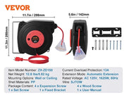 Load image into Gallery viewer, Amocart Retractable Extension Cord Reel 50FT Lighted Triple Tap Outlet 13Amp Circuit Breaker 180° Swivel Bracket Electrical Use
