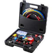 Load image into Gallery viewer, SucceBuy 4 Way AC Gauge-AC Manifold Gauge Set with 5ft Hoses for R134A/R22/R12/R410A Work on Car Freon Charging and Evacuation
