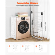 Charger l'image dans la visionneuse de galerie, SucceBuy Clothes Drying Rack Foldable Laundry Dryer Rack with Sock Clips Metal Height Adjustable Drying Racks for Outdoor&amp;Indoor
