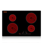 Amocart 2/4/5 Burners Built-in Induction Stove Top 12/24/30in Ceramic Glass Electric Cooktop For Household Commercial  Cooking