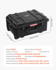 Load image into Gallery viewer, SucceBuy IP67 Weatherproof Hard Case Heavy Duty Protective Case w/ Pre-cut Foam and Handles for Travel Hunting Military Cameras
