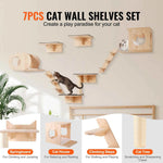 Amocart Wall Mounted Cat Shelves Cat Wall Shelves and Perches with Jumping Boards Hammocks & Cat Tree Cat Furniture and Shelves
