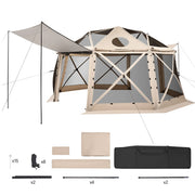 Load image into Gallery viewer, SucceBuy Pop up Gazebo Screen Tent Camping Canopy Tent w/ Removable Top&amp;Carry Bag Quick-Set&amp;Bite-Proof Screen House Sun Shelter
