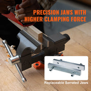Load image into Gallery viewer, SucceBuy Bench Vise 4.5" 6" 6.5" Multipurpose with Swivel Base Anvil Heavy Duty Cast Iron for Drilling, Conduit Cutting, Sanding - AMOCART
