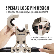 Bild in Galerie-Viewer laden, Amocart Copper Press Tool Tube Fittings Crimping Kit Pro Press Crimper w/ 1/2" 3/4" 1" Quick Change Jaws 360° Rotatable Crimper
