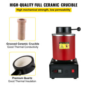 Load image into Gallery viewer, SucceBuy 1350W Gold Melting Furnace with 1 kg and 3 kg Ceramic Crucible Ingot Die for Processing of Gold Silver Aluminum Copper - AMOCART
