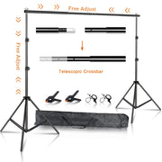 Load image into Gallery viewer, SH Photography Background Backdrop Stand Support Picture Canvas Frame System Kit With Carry Case For Muslin Photo Video Studio

