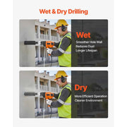Load image into Gallery viewer, Amocart Diamond Core Drilling Machine Dry and Wet Concrete Core Drill Rig with 4 Drill Bits for Concrete Brick Stone 1800/2000W
