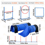 Load image into Gallery viewer, Amocart Dog Agility Training Equipment 4 PCS Set with Adjustable High Hurdles 6 Weave PolesJump Ring Square Pause Box Whistle
