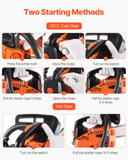 Load image into Gallery viewer, Amocart Gas Chainsaw Gasoline Powered Chain Saw Handheld Cordless Petrol Chainsaws for Tree Wood Branch Cutting Tree Trimming
