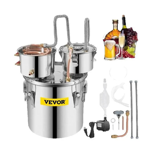 Amocart 20L 30L Water Alcohol Brewing Distiller DIY Moonshine Apparatus Stainless Steel Still Whisky Beer Brandy Home Appliance