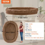 Charger l'image dans la visionneuse de galerie, SucceBuy Human Dog Bed Human Dog Bed for Adult Human Size Dog Bed with Washable Faux Rabbit Fur Cover Egg Orthopedic Foam Grey

