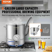 Load image into Gallery viewer, Amocart Stainless Steel Kettle 5 GALLON Brewing Pot Tri Ply Bottom for Beer Brew Kettle Pot Home Brewing Supplies Includes Lid
