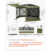 Load image into Gallery viewer, SucceBuy Pop up Gazebo Screen Tent Camping Canopy Tent w/ Removable Top&amp;Carry Bag Quick-Set&amp;Bite-Proof Screen House Sun Shelter
