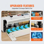 Amocart Horizontal Bag Band Sealing Machine Continuous Band Sealer Machine Carbon Steel for 0.02-0.8 mm Plastic Bags Films