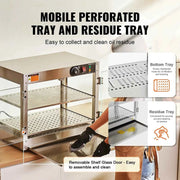 Load image into Gallery viewer, Amocart 2-Tier Commercial Food Warmer Display 800W Display Warmer 86℉~185℉Temperature 58L Hamburger Pizza Bread Fried Chicken
