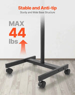 Amocart Rolling TV Stand Mobile TV Cart Suit for Various Sizes TV Portable TV Stand with Wheels for Living Room Bedroom Office