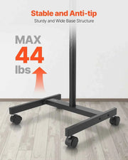 Load image into Gallery viewer, Amocart Rolling TV Stand Mobile TV Cart Suit for Various Sizes TV Portable TV Stand with Wheels for Living Room Bedroom Office

