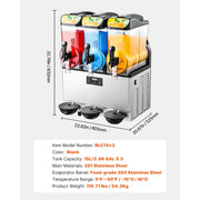 Charger l'image dans la visionneuse de galerie, 【Premium】Amocart 15L Commercial Frozen Drink Maker Triple Tank Slushy  hine Slushie Maker  hine for Home Party Restaurants Cafe
