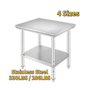 Load image into Gallery viewer, SucceBuy Stainless Steel Kitchen Work Bench Commercial Catering Table Worktable w/Undershelf 330LBS 286LBS for Restaurant Garage
