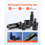 Amocart in Drive Impact Socket Set Impact Sockets Different SAE and Various Sizes with Extension Bars Cr-V Steel Carrying Case