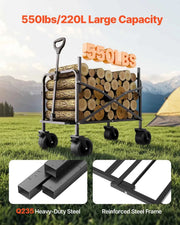 Load image into Gallery viewer, SucceBuy Collapsible Folding Wagon 550lb Load,220L Wagon Cart Converts to Bench Utility Wagon with Adjustable Handle for Camping
