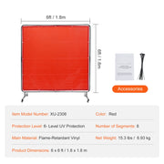 Bild in Galerie-Viewer laden, SucceBuy Welding Screen with Frame 6' x 6' Welding Curtain Screen Flame-Resistant Vinyl Welding Protection Screen
