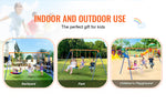 Amocart Swing Sets for Backyard 600lbs Capacity Swing Set with 1 Saucer Swing Seat 2 Belt Swing Seats Swingset Outdoor for Kids