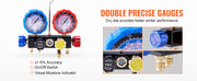 Load image into Gallery viewer, SucceBuy 4 Way AC Gauge-AC Manifold Gauge Set 5ft Hoses for R134A/R22/R12/R410A Work on Car Auto Freon Charging and Evacuation
