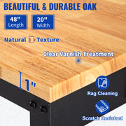Load image into Gallery viewer, Amocart 2000 lbs Adjustable Garage Workbench 48/61" L x 20" W Work Table with 28.3"-38.1" Height &amp; Hardwood Top for Office Home

