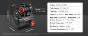 Load image into Gallery viewer, Amocart Silent Air Compressor 900W 1450W 1800W Quiet Oil-free Portable Air Pump for Repair Tire Inflation Whisper Compressor
