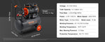 Amocart Silent Air Compressor 900W 1450W 1800W Quiet Oil-free Portable Air Pump for Repair Tire Inflation Whisper Compressor