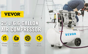 Bild in Galerie-Viewer laden, Amocart 25/60L Air Compressor 110V/240V Silent Oil-Free Compressor 750W 1 HP For Home Repair Tire Inflation Whisper Compressor
