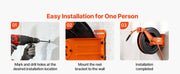 Load image into Gallery viewer, SucceBuy Retractable Air Hose Reel Auto Rewind Air-Compressor Hoses Reel with 5 ft Lead in Ceiling/Wall Mount Steel Double Arm

