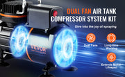 Charger l'image dans la visionneuse de galerie, Amocart Airbrush Kit, Dual Fan Air Compressor Professional Airbrushing System Kit Airbrushes Mixing Wheel Cleaning Brush Set
