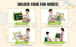 Amocart Children Magnetic Drawing Board 3-in-1 Double-Sided Wooden Kids Art Easel with Painting Accessories for Boys Girls Toys