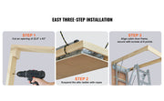 Load image into Gallery viewer, SucceBuy Attic Ladder Foldable 350pound  22.5" x 63" Multi-Purpose Aluminium Extension Light Fits 9.5'-12' Ceiling Heights
