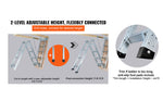 Amocart Attic Ladder Foldable 350pound  22.5" x 63" Multi-Purpose Aluminium Extension Light Fits 9.5'-12' Ceiling Heights